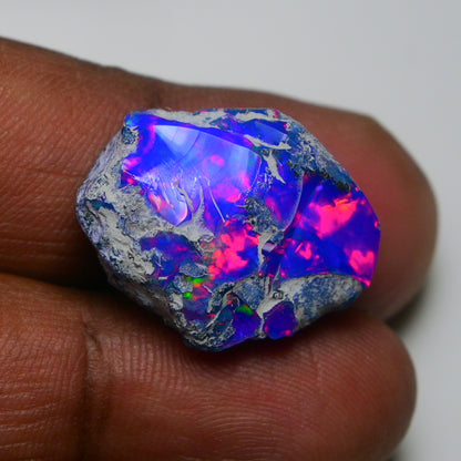 Rare Blue Opal 21.70 Carats | Natural Blue Ethiopian Opal Rough - Ready for Cutting & Jewelry!