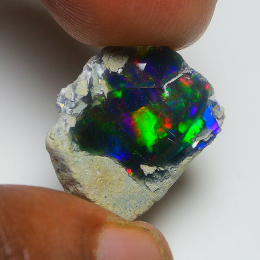 Black Opal 9.20 Carats | Natural Black Ethiopian Opal Rough - Ready for Cutting & Jewelry!