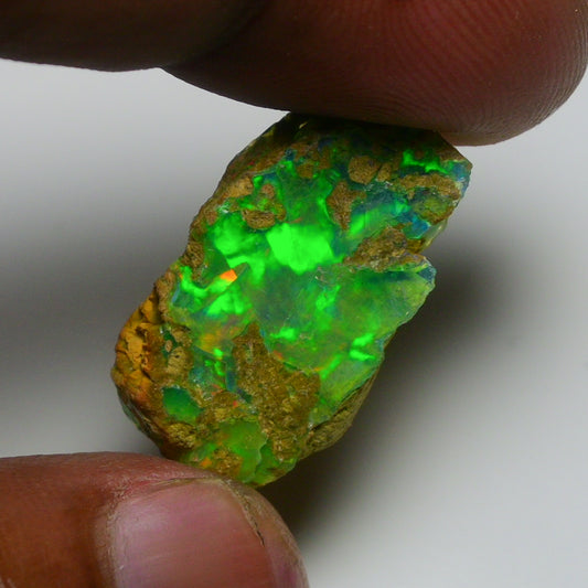 Rare Green Opal 13.10 Carats | Natural Green Ethiopian Opal Rough - Ready for Cutting & Jewelry!