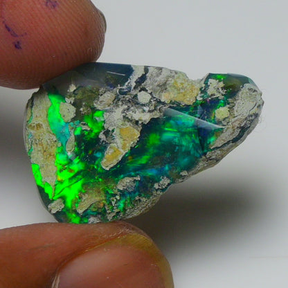 Black Opal Weight: 10.55  Carats | Natural Black Ethiopian Opal Rough - Ready for Cutting & Jewelry