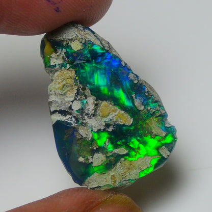 Black Opal Weight: 10.55  Carats | Natural Black Ethiopian Opal Rough - Ready for Cutting & Jewelry