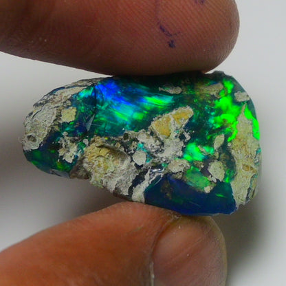 Black Opal Weight: 10.55  Carats | Natural Black Ethiopian Opal Rough - Ready for Cutting & Jewelry