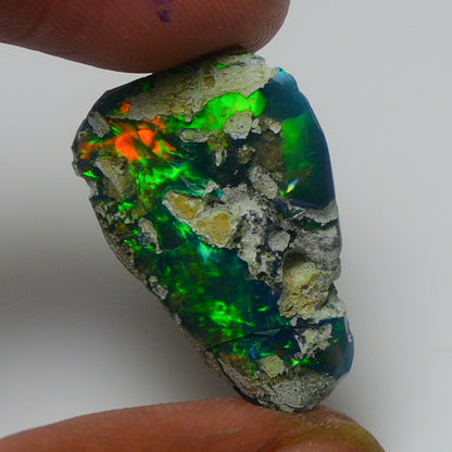 Black Opal Weight: 10.55  Carats | Natural Black Ethiopian Opal Rough - Ready for Cutting & Jewelry