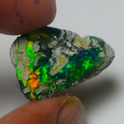 Black Opal Weight: 10.55  Carats | Natural Black Ethiopian Opal Rough - Ready for Cutting & Jewelry