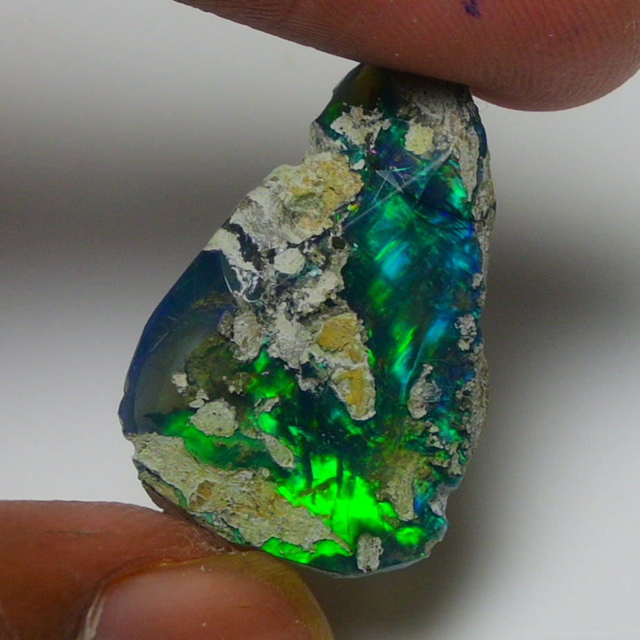 Black Opal Weight: 10.55  Carats | Natural Black Ethiopian Opal Rough - Ready for Cutting & Jewelry