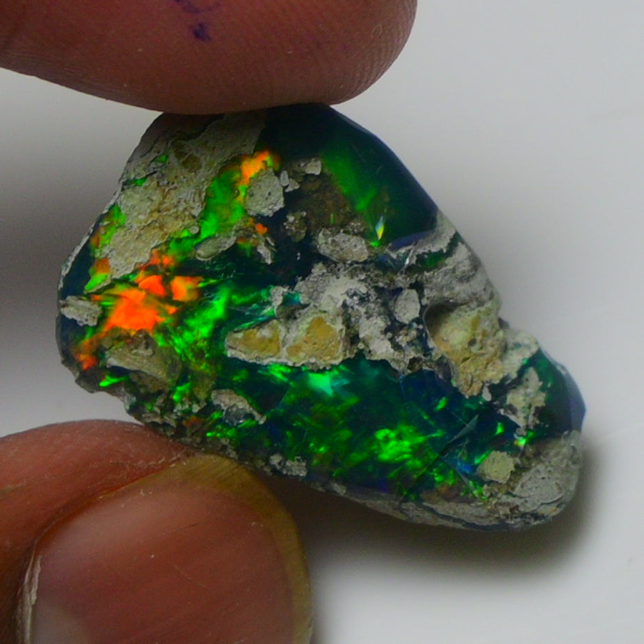 Black Opal Weight: 10.55  Carats | Natural Black Ethiopian Opal Rough - Ready for Cutting & Jewelry