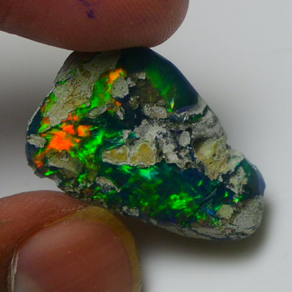 Black Opal Weight: 10.55  Carats | Natural Black Ethiopian Opal Rough - Ready for Cutting & Jewelry