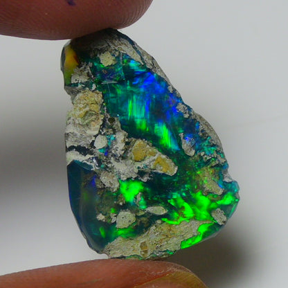 Black Opal Weight: 10.55  Carats | Natural Black Ethiopian Opal Rough - Ready for Cutting & Jewelry