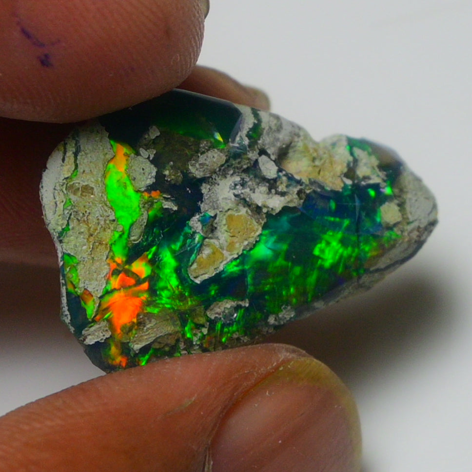 Black Opal Weight: 10.55  Carats | Natural Black Ethiopian Opal Rough - Ready for Cutting & Jewelry