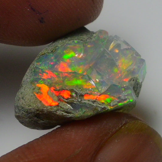 Black Opal Weight: 9.50  Carats | Natural Black Ethiopian Opal Rough - Ready for Cutting & Jewelry