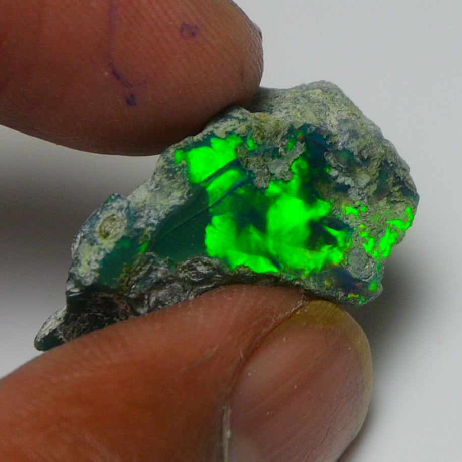 Black Opal Weight: 9.00  Carats | Natural Black Ethiopian Opal Rough - Ready for Cutting & Jewelry