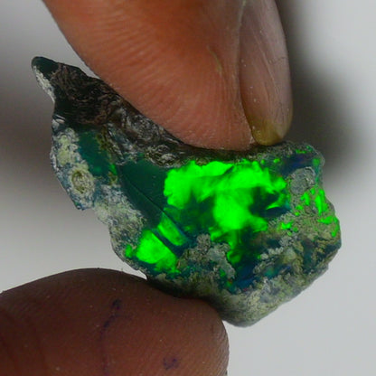 Black Opal Weight: 9.00  Carats | Natural Black Ethiopian Opal Rough - Ready for Cutting & Jewelry