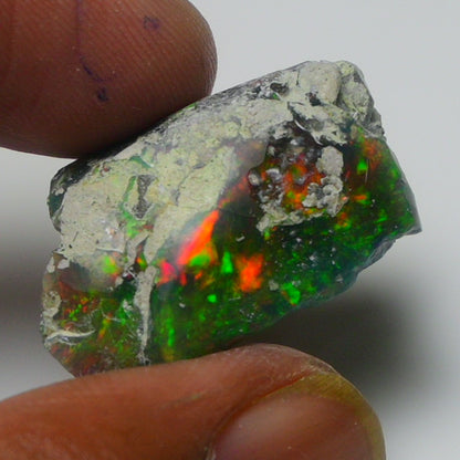 Black Opal Weight: 20.65  Carats | Natural Black Ethiopian Opal Rough - Ready for Cutting & Jewelry