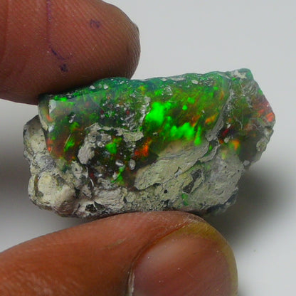 Black Opal Weight: 20.65  Carats | Natural Black Ethiopian Opal Rough - Ready for Cutting & Jewelry
