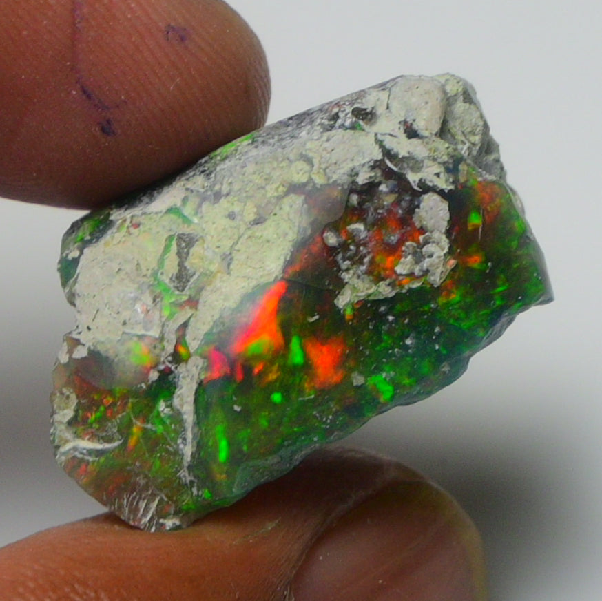 Black Opal Weight: 20.65  Carats | Natural Black Ethiopian Opal Rough - Ready for Cutting & Jewelry