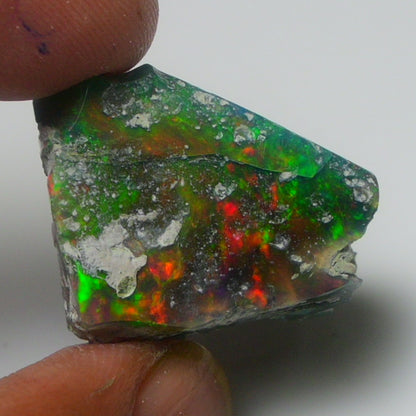 Black Opal Weight: 20.65  Carats | Natural Black Ethiopian Opal Rough - Ready for Cutting & Jewelry
