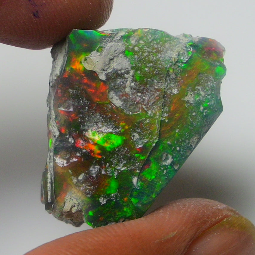 Black Opal Weight: 20.65  Carats | Natural Black Ethiopian Opal Rough - Ready for Cutting & Jewelry