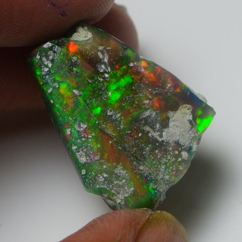 Black Opal Weight: 20.65  Carats | Natural Black Ethiopian Opal Rough - Ready for Cutting & Jewelry