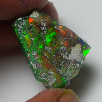 Black Opal Weight: 20.65  Carats | Natural Black Ethiopian Opal Rough - Ready for Cutting & Jewelry