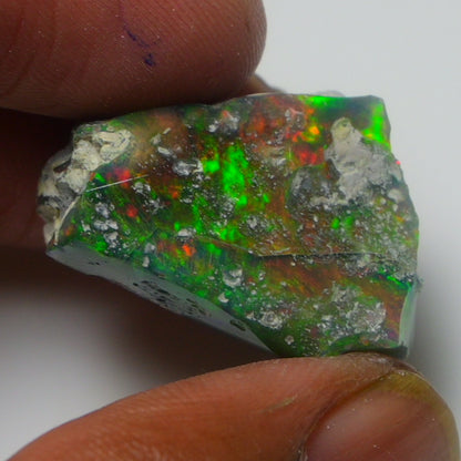 Black Opal Weight: 20.65  Carats | Natural Black Ethiopian Opal Rough - Ready for Cutting & Jewelry
