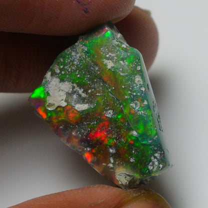 Black Opal Weight: 20.65  Carats | Natural Black Ethiopian Opal Rough - Ready for Cutting & Jewelry