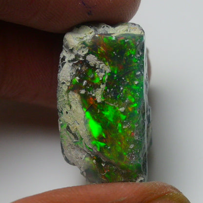 Black Opal Weight: 20.65  Carats | Natural Black Ethiopian Opal Rough - Ready for Cutting & Jewelry