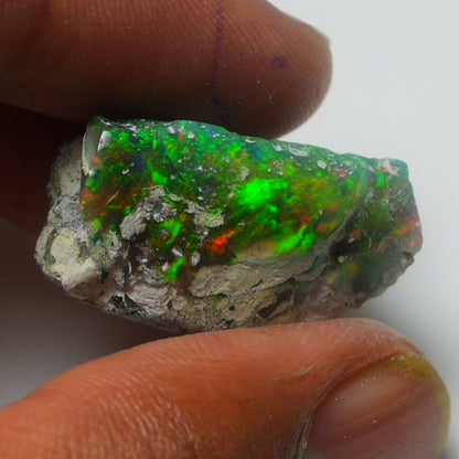Black Opal Weight: 20.65  Carats | Natural Black Ethiopian Opal Rough - Ready for Cutting & Jewelry