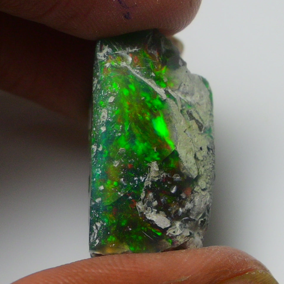 Black Opal Weight: 20.65  Carats | Natural Black Ethiopian Opal Rough - Ready for Cutting & Jewelry