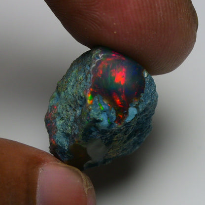 Rare Black Opal 23.50 Carats | Natural Black Ethiopian Opal Rough - Ready for Cutting & Jewelry!