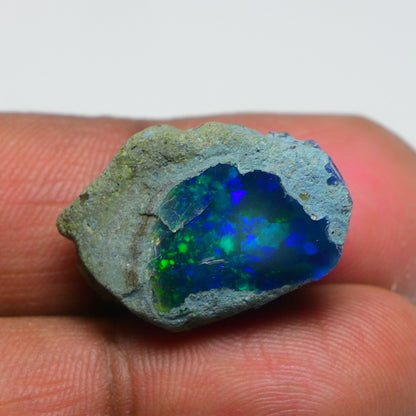 Rare Black Opal 19.45 Carats | Natural Black Ethiopian Opal Rough - Ready for Cutting & Jewelry!