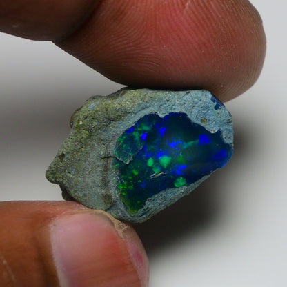 Rare Black Opal 19.45 Carats | Natural Black Ethiopian Opal Rough - Ready for Cutting & Jewelry!
