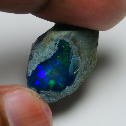 Rare Black Opal 19.45 Carats | Natural Black Ethiopian Opal Rough - Ready for Cutting & Jewelry!