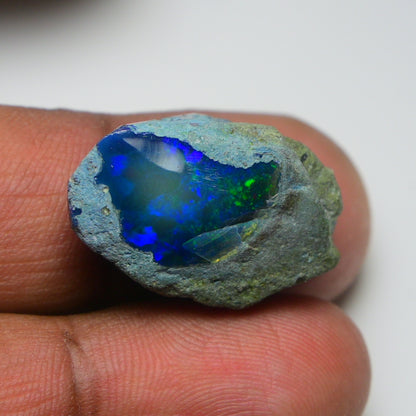 Rare Black Opal 19.45 Carats | Natural Black Ethiopian Opal Rough - Ready for Cutting & Jewelry!