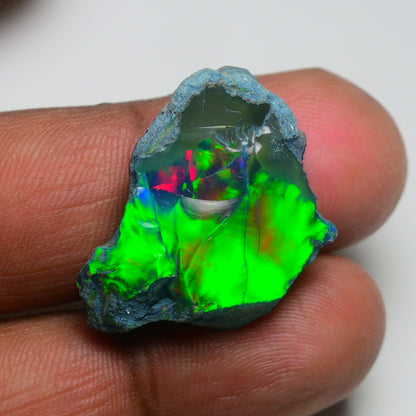 Rare Black Opal 20.95 Carats | Natural Black Ethiopian Opal Rough - Ready for Cutting & Jewelry!