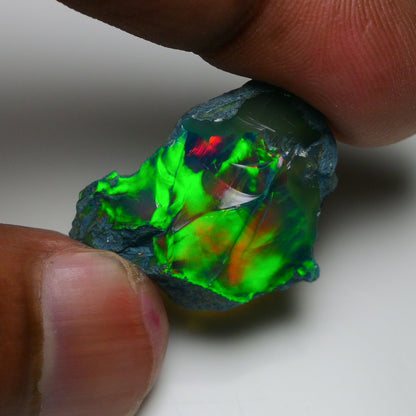 Rare Black Opal 20.95 Carats | Natural Black Ethiopian Opal Rough - Ready for Cutting & Jewelry!