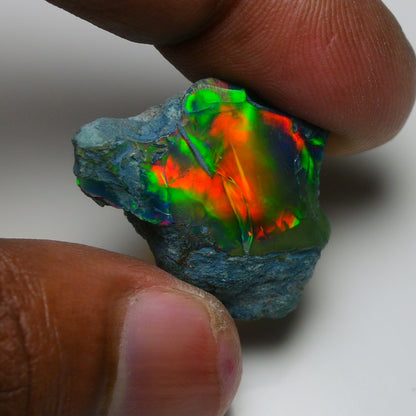 Rare Black Opal 20.95 Carats | Natural Black Ethiopian Opal Rough - Ready for Cutting & Jewelry!