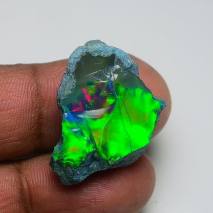 Rare Black Opal 20.95 Carats | Natural Black Ethiopian Opal Rough - Ready for Cutting & Jewelry!