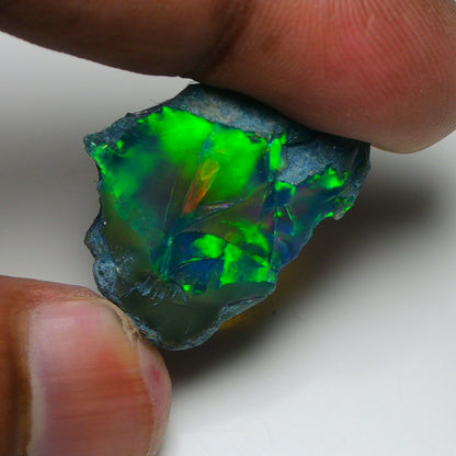 Rare Black Opal 20.95 Carats | Natural Black Ethiopian Opal Rough - Ready for Cutting & Jewelry!