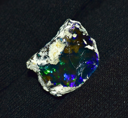 Black Opal 12.30 Carats | Natural Black Ethiopian Opal Rough - Ready for Cutting & Jewelry!