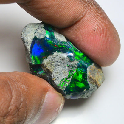 Rare Black Opal 35.25 Carats | Natural Black Ethiopian Opal Rough - Ready for Cutting & Jewelry!