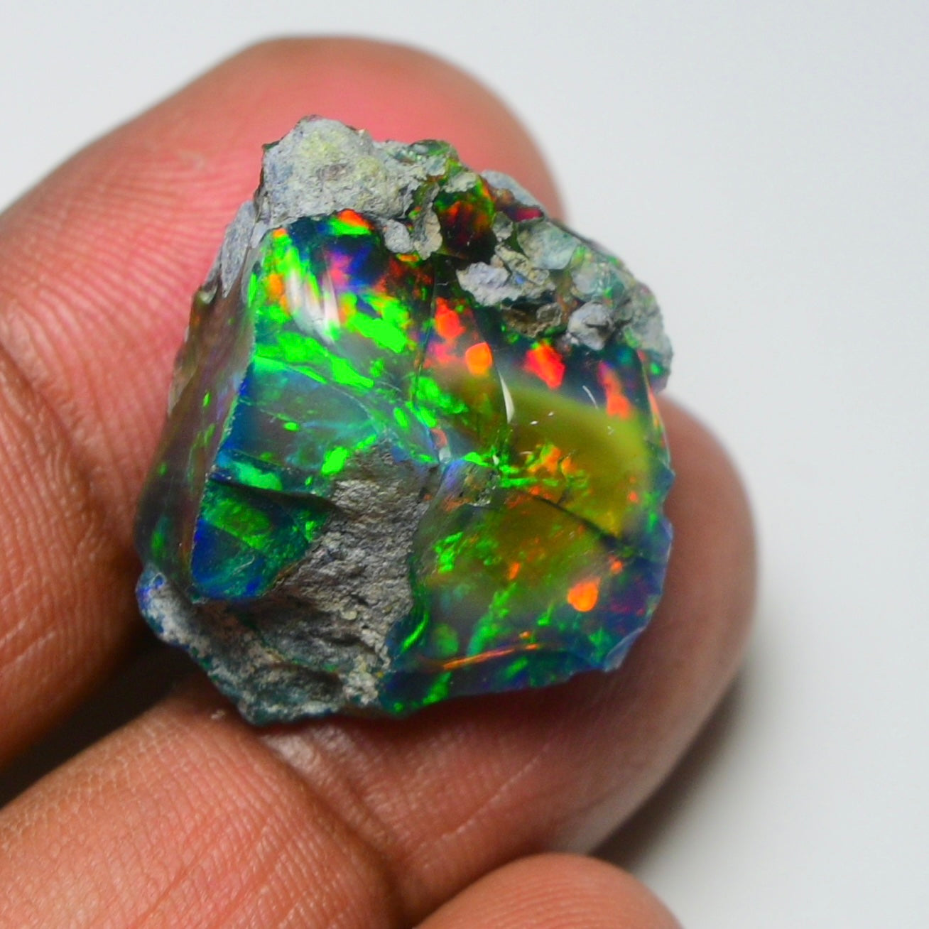 Rare Black Opal 25.40 Carats | Natural Black Ethiopian Opal Rough - Ready for Cutting & Jewelry!