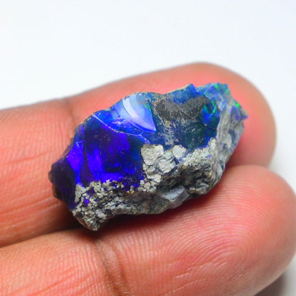 Rare Black Opal 23.10 Carats | Natural Black Ethiopian Opal Rough - Ready for Cutting & Jewelry!