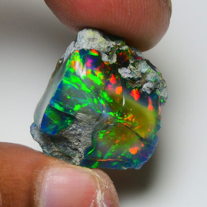 Rare Black Opal 25.40 Carats | Natural Black Ethiopian Opal Rough - Ready for Cutting & Jewelry!