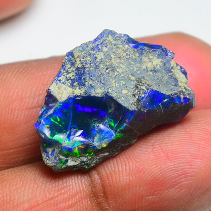 Rare Black Opal 23.10 Carats | Natural Black Ethiopian Opal Rough - Ready for Cutting & Jewelry!