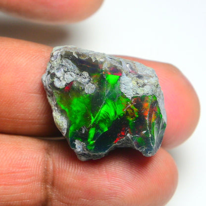 Rare Black Opal 26.70 Carats | Natural Black Ethiopian Opal Rough - Ready for Cutting & Jewelry!
