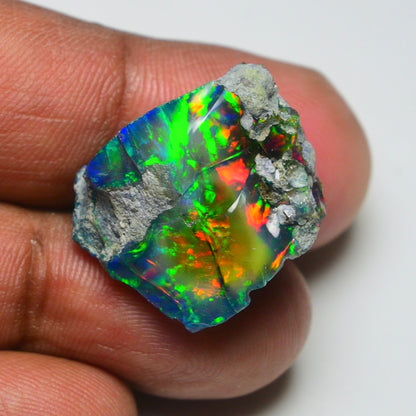 Rare Black Opal 25.40 Carats | Natural Black Ethiopian Opal Rough - Ready for Cutting & Jewelry!