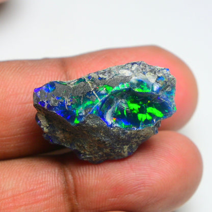 Rare Black Opal 23.10 Carats | Natural Black Ethiopian Opal Rough - Ready for Cutting & Jewelry!