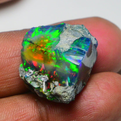 Rare Black Opal 25.40 Carats | Natural Black Ethiopian Opal Rough - Ready for Cutting & Jewelry!