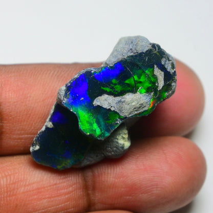 Rare Black Opal 32.00 Carats | Natural Black Ethiopian Opal Rough - Ready for Cutting & Jewelry!