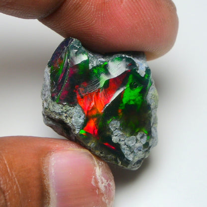 Rare Black Opal 26.70 Carats | Natural Black Ethiopian Opal Rough - Ready for Cutting & Jewelry!